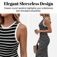 Sleeveless Striped Ribbed Knit Dress