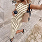 Sleeveless Striped Ribbed Knit Dress