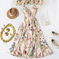 Plus Size Floral Print Spaghetti Strap Midi Dress