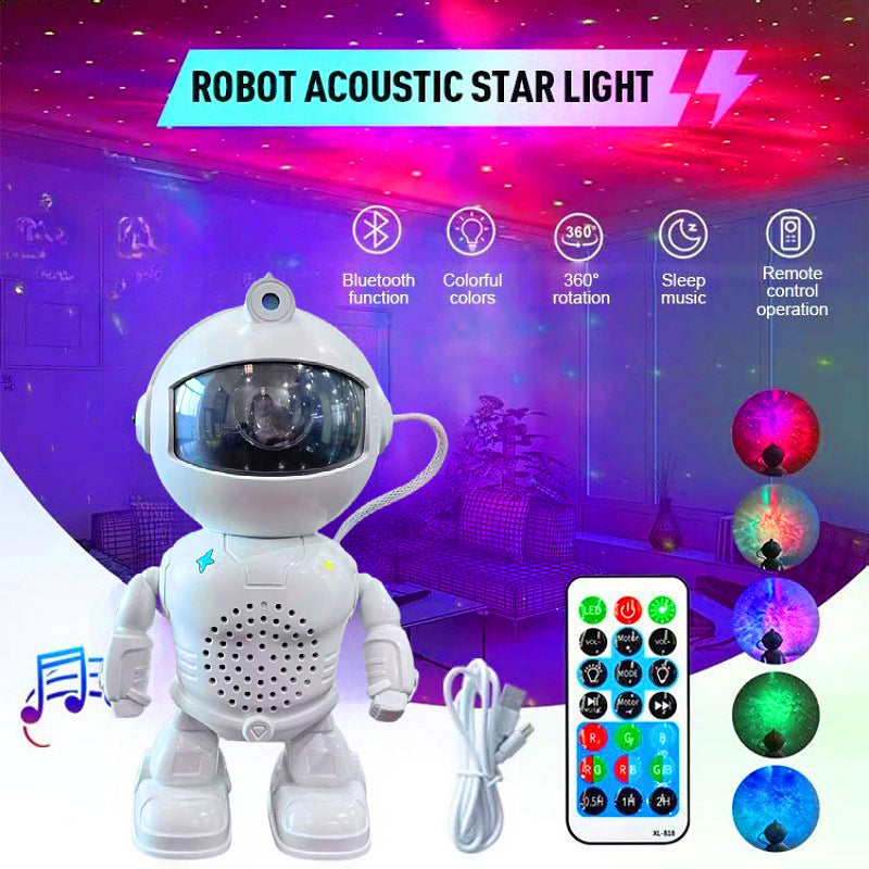 Robot Astronaut Starry Sky Projector with Bluetooth Speaker