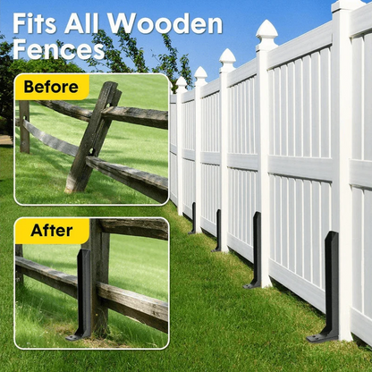 🏡50% OFF NOW! Heavy‑Duty Fence Post Repair Kit, Rustproof Fence Post Anchor Support Bracket, Easy‑Install Repair Spike for Fixing Loose, Tilted & Broken Wooden Fence Posts