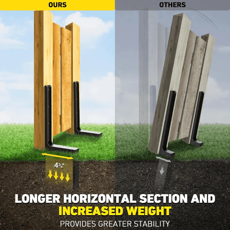 🏡50% OFF NOW! Heavy‑Duty Fence Post Repair Kit, Rustproof Fence Post Anchor Support Bracket, Easy‑Install Repair Spike for Fixing Loose, Tilted & Broken Wooden Fence Posts