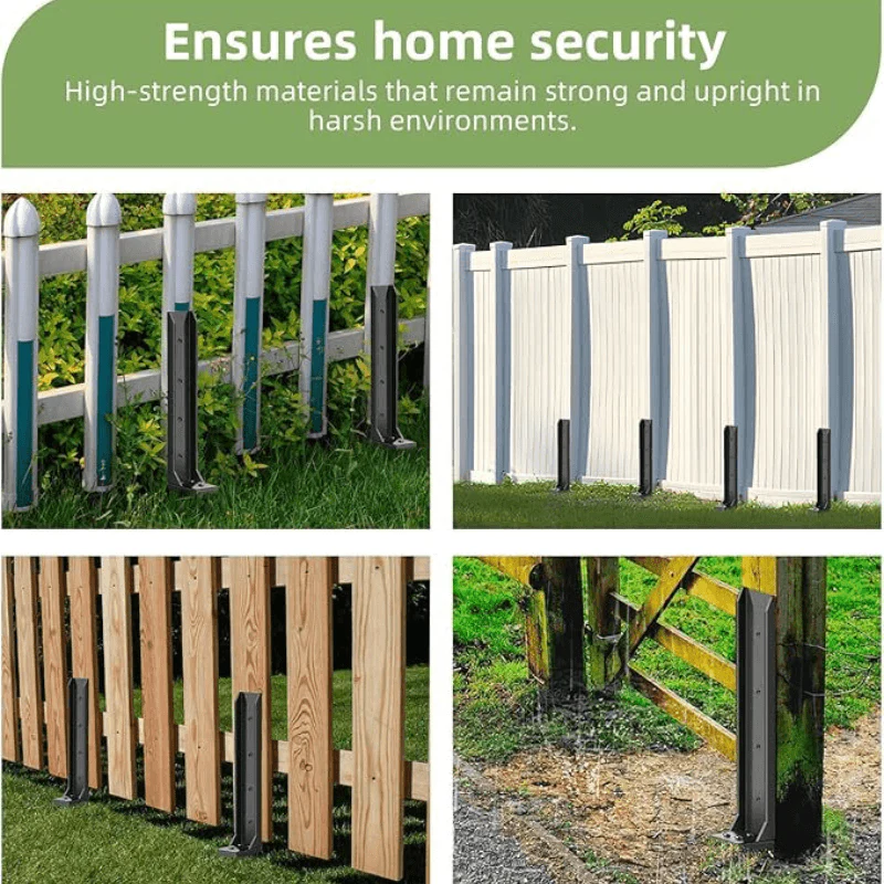 🏡50% OFF NOW! Heavy‑Duty Fence Post Repair Kit, Rustproof Fence Post Anchor Support Bracket, Easy‑Install Repair Spike for Fixing Loose, Tilted & Broken Wooden Fence Posts