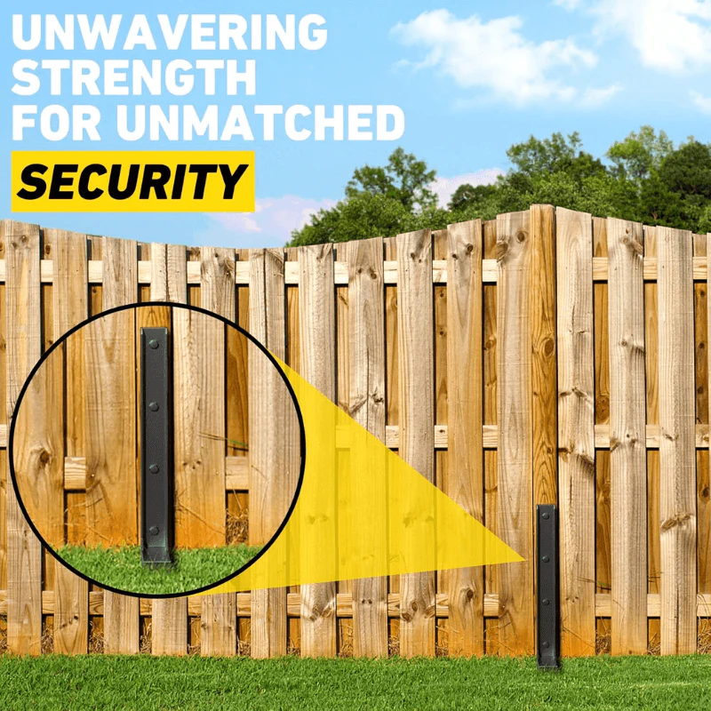 🏡50% OFF NOW! Heavy‑Duty Fence Post Repair Kit, Rustproof Fence Post Anchor Support Bracket, Easy‑Install Repair Spike for Fixing Loose, Tilted & Broken Wooden Fence Posts