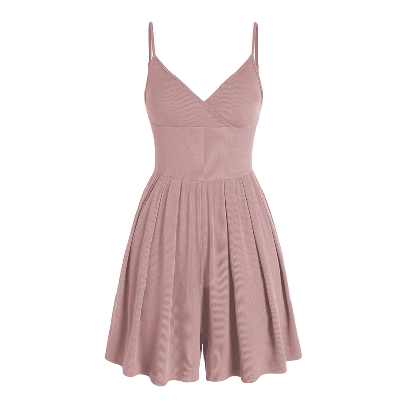 🥳2026 HOT SALE🥳💞50K+ SOLD!💕🌿 50% OFF! Women‘s Ribbed Knit Romper – Breathable & skin-friendly, keeps shape. Flared skirt with hidden shorts, no riding up. 6 colors. Effortless everyday elegance. 👙✅