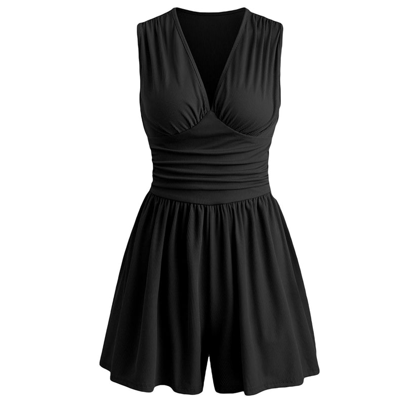 🏖️Summer Cool Deal: ONLY ￡19.99!!🌷👗Women's Sleeveless V-Neck Ruched Waist Romper