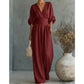 👗 60% OFF NOW! ✨ Elegant V-Neck Wide-Leg Jumpsuit – Flattering Waist Sash, Soft Breathable Fabric & Relaxed Fit 🦋