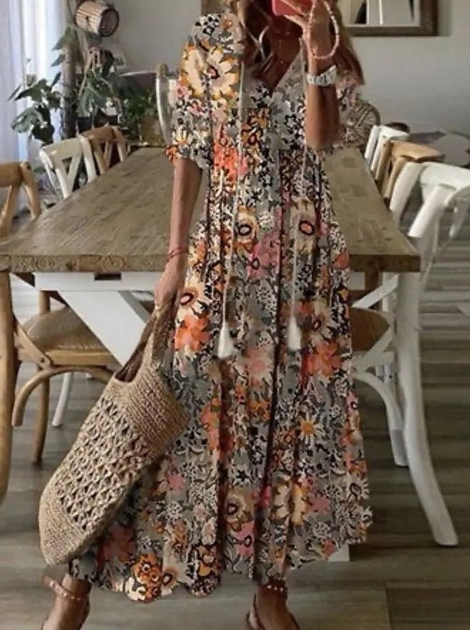 👗Hot Promotion 49% OFF💥 Women's V-Neck Maxi Dress