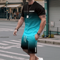 🏖️Summer Cool Deal: ONLY ￡15.99!!😎Men's Gradient Color T-Shirt & Shorts Set