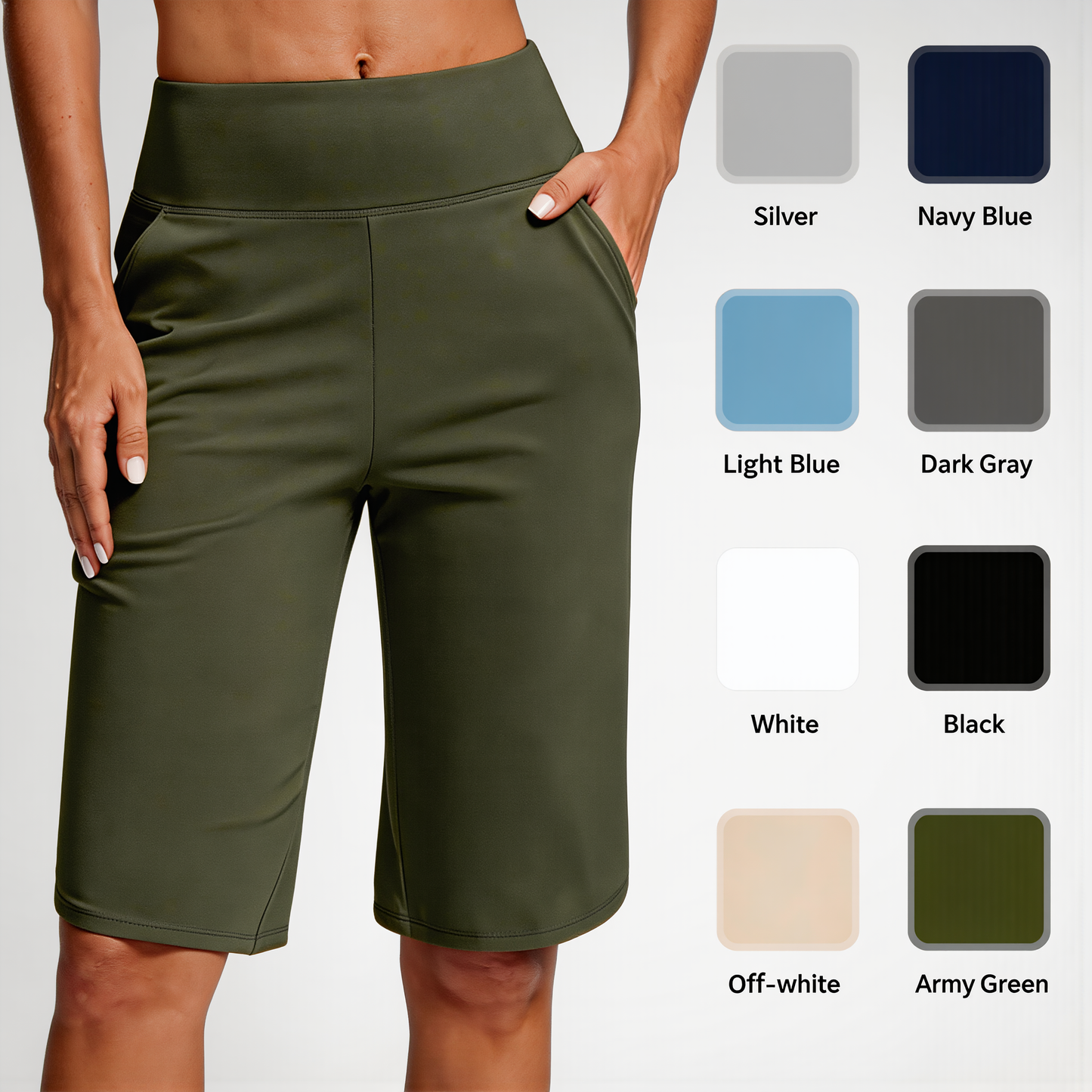 ⏰2026 Summer Hot Sale 49% OFF🔥Women's Bermuda Shorts with Pockets -👍Knee Length Athletic Casual Long Shorts