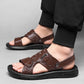👞 50% OFF NOW! 🌿 Dual-Use Hollow Breathable Men’s Cowhide Sandals – Indoor/Outdoor, Cushioned Sole & Perfect for Summer Comfort ☀️