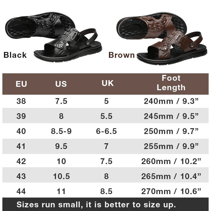 👞 50% OFF NOW! 🌿 Dual-Use Hollow Breathable Men’s Cowhide Sandals – Indoor/Outdoor, Cushioned Sole & Perfect for Summer Comfort ☀️