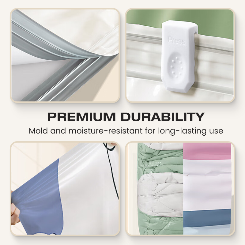 🥳LAST DAY BUY 2 GET 1 FREE!!💞50K+ SOLD!🧳💨 No‑Pump Vacuum Storage Bags – Press & seal, no pump needed. Saves 80% space, keeps clothes dry & dust‑free. Perfect for bulky bedding & off‑season gear. 🛏️🗄️