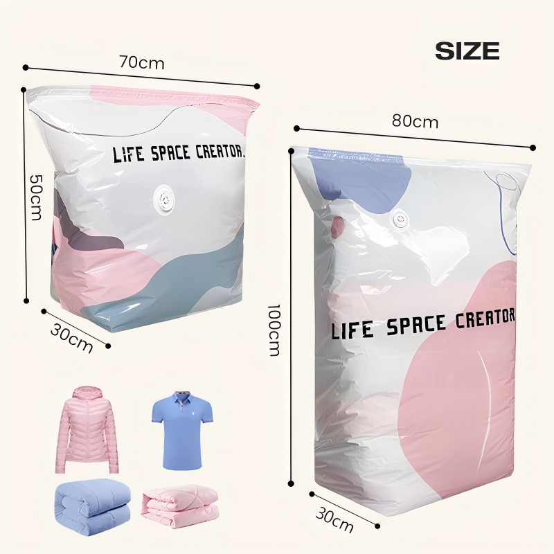 🥳LAST DAY BUY 2 GET 1 FREE!!💞50K+ SOLD!🧳💨 No‑Pump Vacuum Storage Bags – Press & seal, no pump needed. Saves 80% space, keeps clothes dry & dust‑free. Perfect for bulky bedding & off‑season gear. 🛏️🗄️