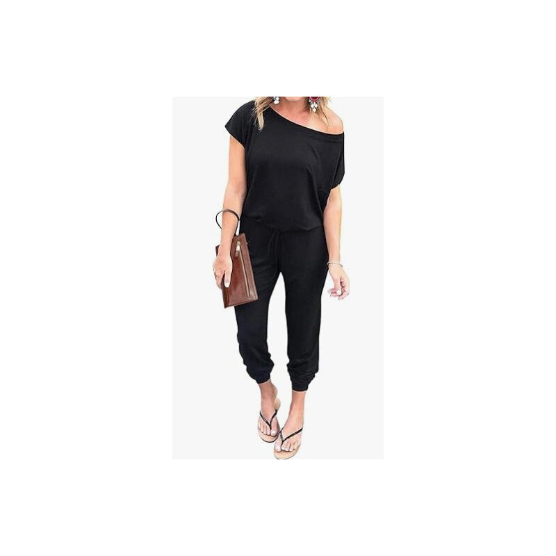 🎁2026 New Arrivals 50% OFF💥Women's Casual Off Shoulder Short Sleeve Jumpsuit