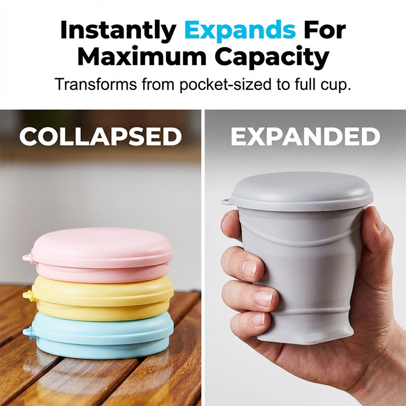 🔥Collapsible Silicone Travel Cup with Lid