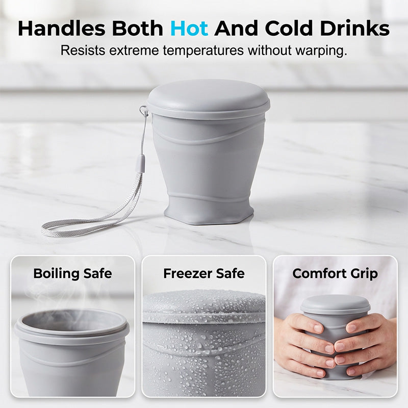 🔥Collapsible Silicone Travel Cup with Lid