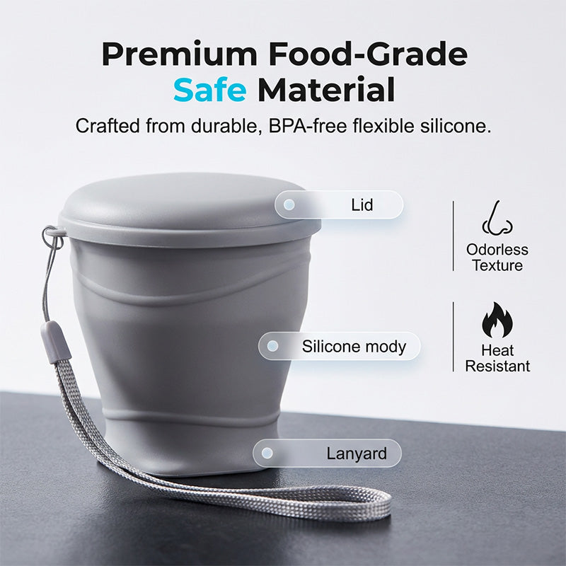 🔥Collapsible Silicone Travel Cup with Lid