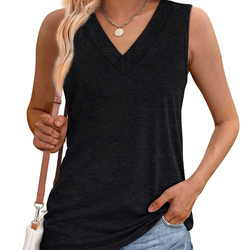 Women's Casual V-Neck Loose Fit Tank Top