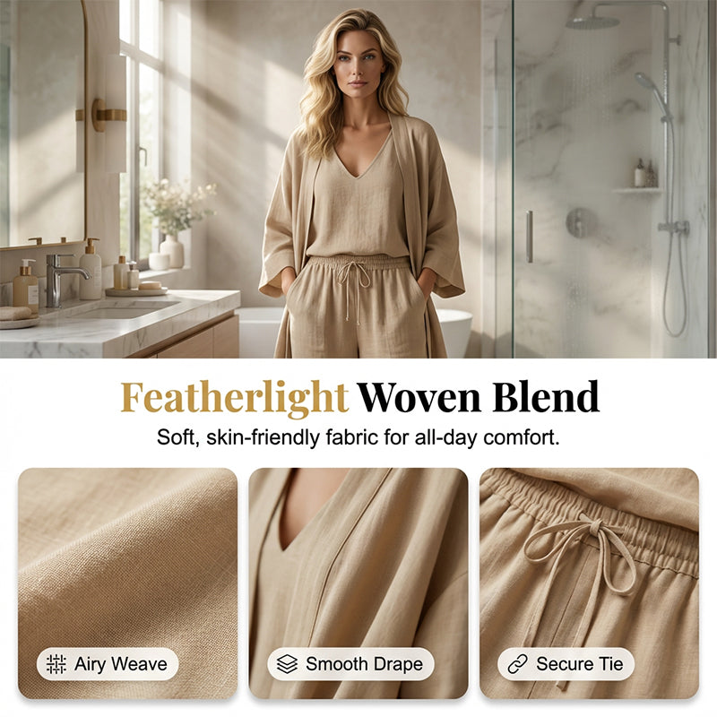 3-PCS SET🧥Elegant Wide-Leg Trousers, Inner Top & Cardigan📦Free Shipping✈️
