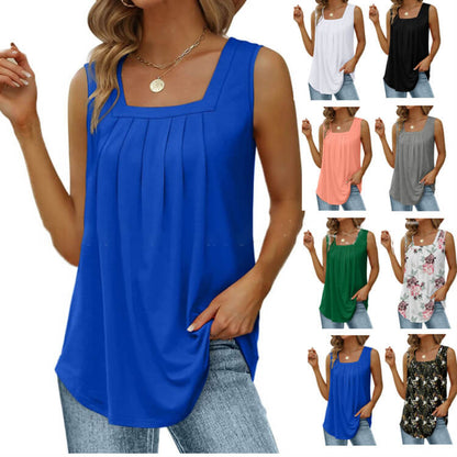 📢📢60% OFF !! ⏰Women's Square Neck Sleeveless Vest T-Shirt