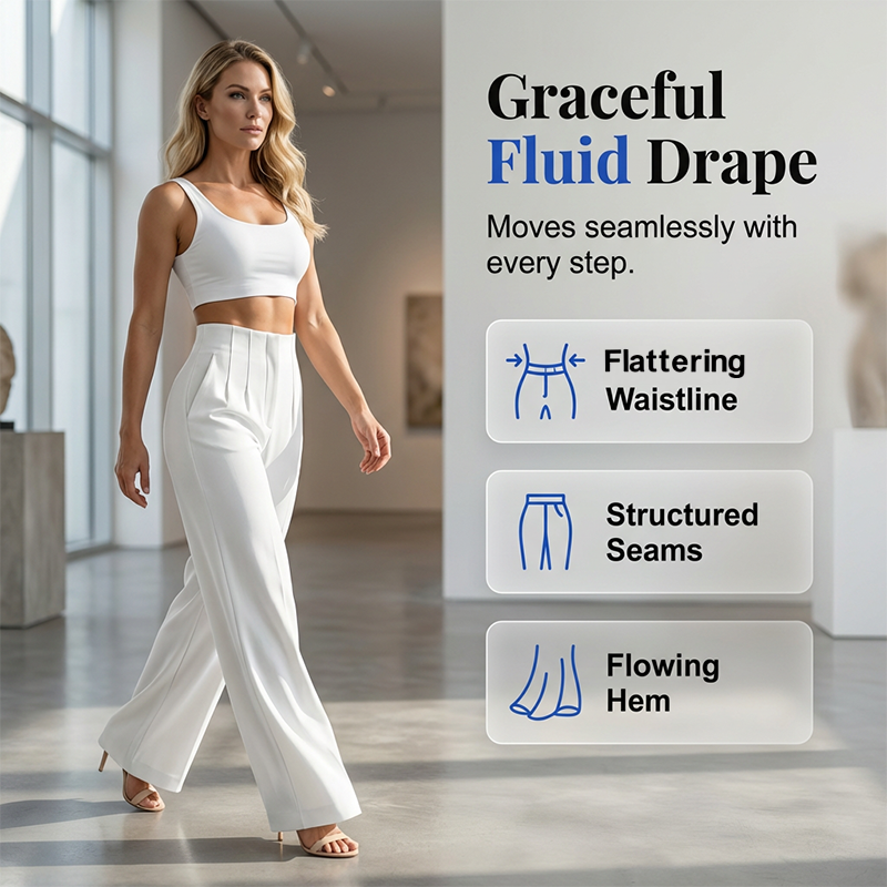 🥳2026 HOT SALE🥳Women’s Solid Color Casual Wide Leg Pants