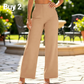 🥳2026 HOT SALE🥳Women’s Solid Color Casual Wide Leg Pants