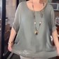 🌟 LIMITED-TIME 50% OFF! 👚 Women's Casual Round Neck Top with Sequin Trim – Sparkling, Relaxed Fit, Versatile 🎀