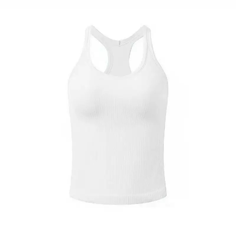 Women's Ribbed Racerback Tank Top with Built-in Bra