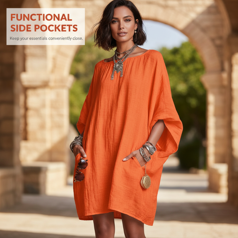 🔥Women's Oversized Batwing Sleeve Dress