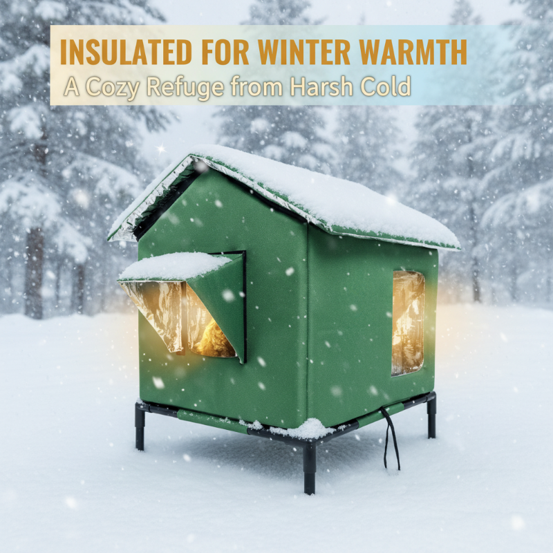 ⏰🔥LIMITED TIME 50% OFF! 🐈 All-Weather Elevated Outdoor Cat House – Waterproof, Insulated & Foldable for Cozy Comfort 🌧️✨~