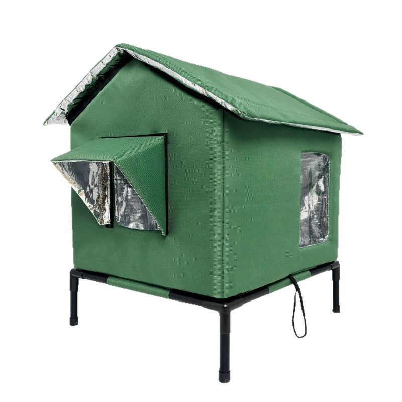 ⏰🔥LIMITED TIME 50% OFF! 🐈 All-Weather Elevated Outdoor Cat House – Waterproof, Insulated & Foldable for Cozy Comfort 🌧️✨~