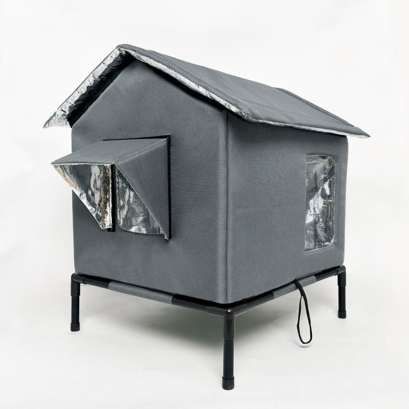 ⏰🔥LIMITED TIME 50% OFF! 🐈 All-Weather Elevated Outdoor Cat House – Waterproof, Insulated & Foldable for Cozy Comfort 🌧️✨~