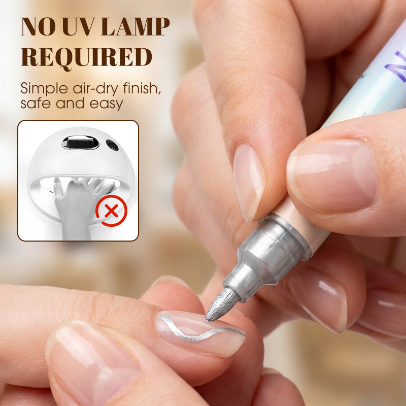 🥳2026 HOT SALE🥳💞50K+ SOLD!✨🎨 50% OFF! Dual-Tip Nail Art Marker Pen SetQuick‑dry, no UV lamp. Fine & brush tips. 12/24 vibrant colors. Easy DIY at home. No smudges, just art! 💅🖌️