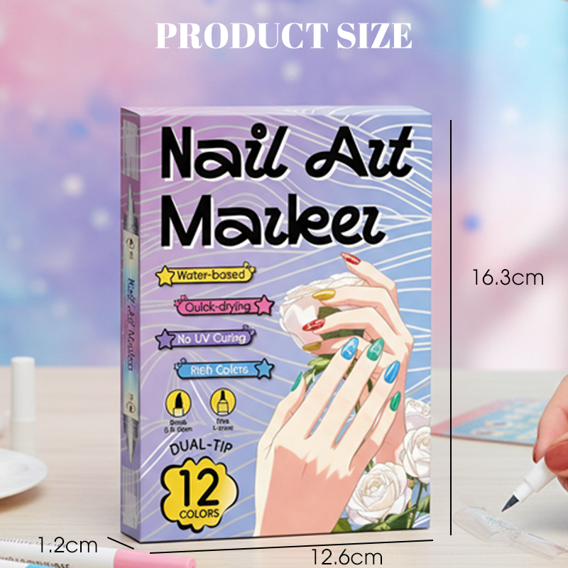 🥳2026 HOT SALE🥳💞50K+ SOLD!✨🎨 50% OFF! Dual-Tip Nail Art Marker Pen SetQuick‑dry, no UV lamp. Fine & brush tips. Easy DIY at home.💅🖌️