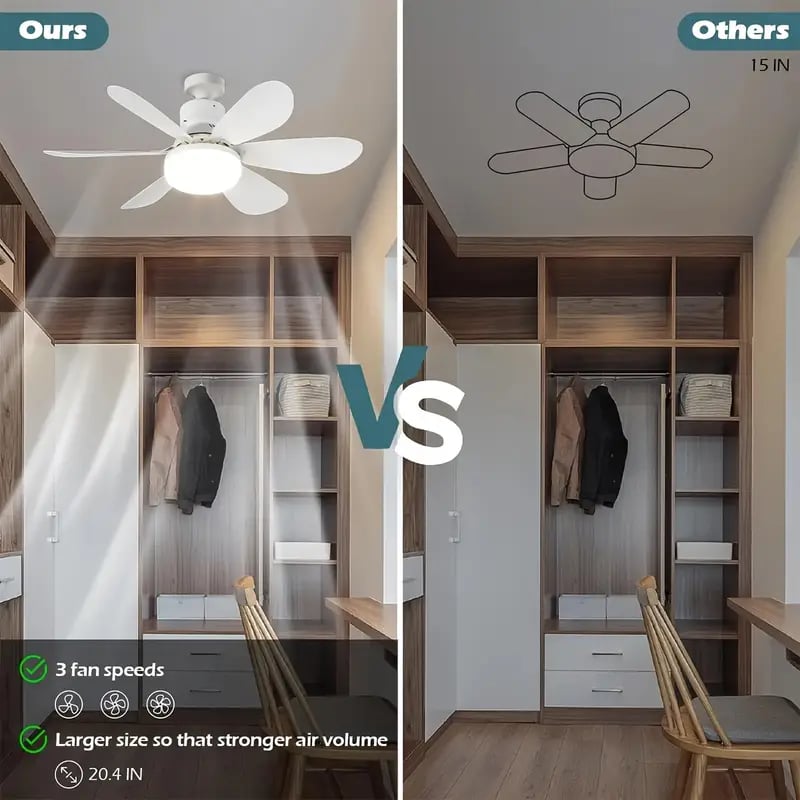 🏆LAST DAY SALE 49% OFF🔥SmartBreez™ 40W LED Ceiling Fan Light – 20.5” Ultra-Quiet with Remote 🎯 | E27 + FREE B22 Adapter 🔌 | For Bedroom 😴, Kitchen 👩‍🍳 & Garage 🛠️ – UK Ready! 🇬🇧（副本）