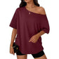 Women's Casual Off-Shoulder Oversized T-Shirt