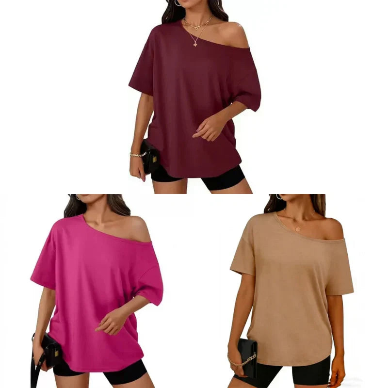 Women's Casual Off-Shoulder Oversized T-Shirt