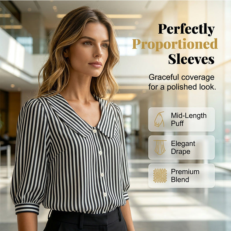 🔥New Arrivals & 50%Off-Summer Commuter Striped Button-Down Shirt– Polished, Slim & All-Day Comfy! ✨