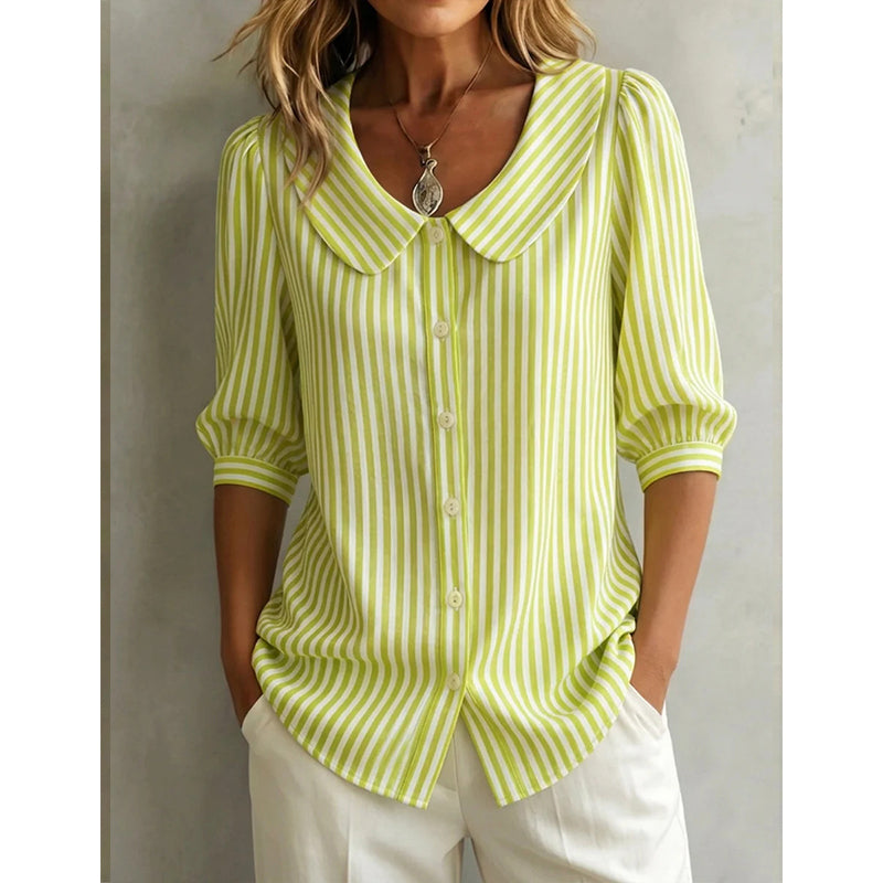 🔥New Arrivals & 50%Off-Summer Commuter Striped Button-Down Shirt– Polished, Slim & All-Day Comfy! ✨