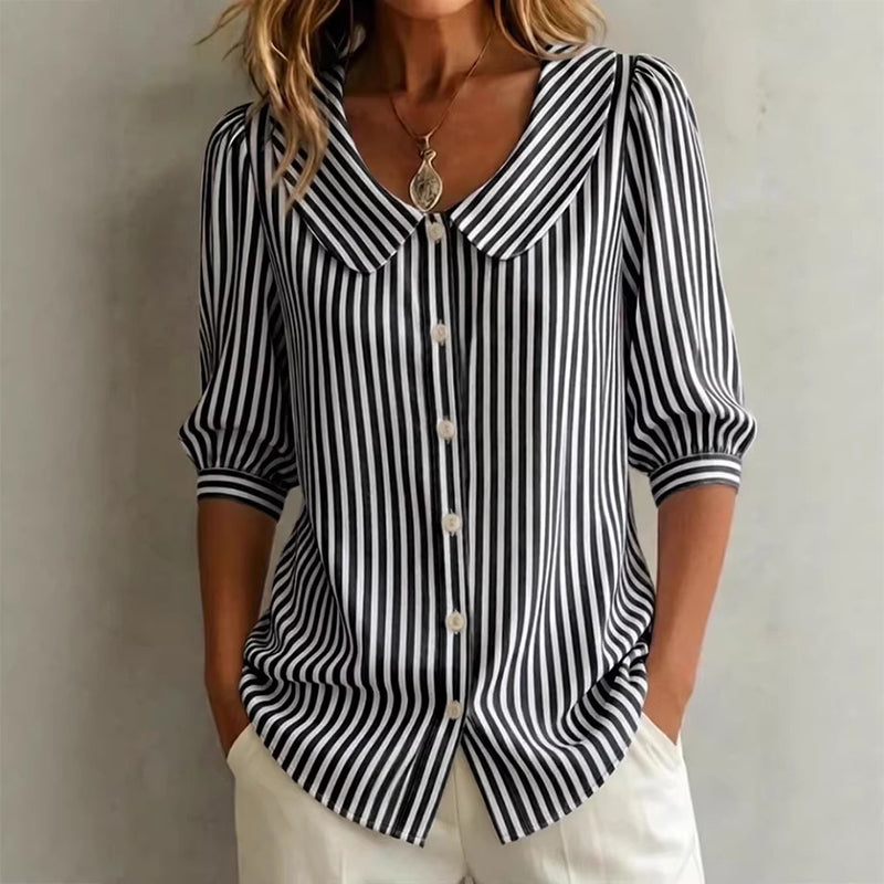 🔥New Arrivals & 50%Off-Summer Commuter Striped Button-Down Shirt– Polished, Slim & All-Day Comfy! ✨