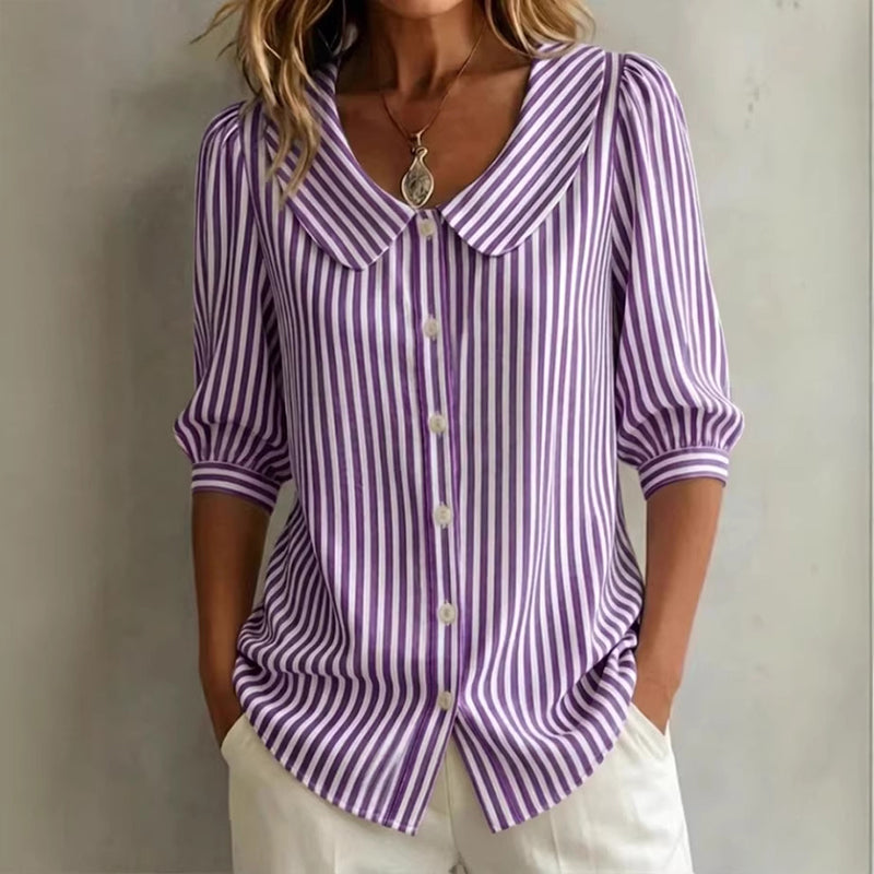 🔥New Arrivals & 50%Off-Summer Commuter Striped Button-Down Shirt– Polished, Slim & All-Day Comfy! ✨