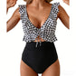 🏖️Summer Hot Sale 50% OFF🌊 Aqua Eve Women’s Tummy-Control One-Piece Swimsuit💃Flattering V-Neck🩱Ruched Slimming Design🌸Elegant Ruffle & Chic Cut-Out 💕