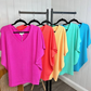 Summer V-Neck Ribbed Fit Short Sleeve Top