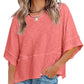 ☀️2026 HOT SALE 50% OFF💃🌸Women's Solid Color Splicing Loose Five Points Flare Sleeve T-Shirt