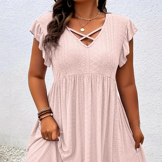 🌻60% OFF FLASH SALE! ✨Women's V-Neck Ruffle Trim Dress