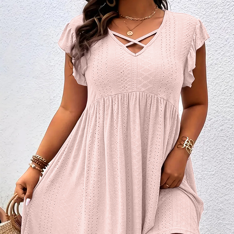 🌻60% OFF FLASH SALE! ✨Women's V-Neck Ruffle Trim Dress