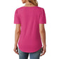 Women's Crew Neck Pintuck Detail Puff Sleeve Tunic Top
