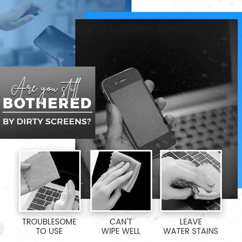 📢📢Buy 1 Get 1 Free !! ⏰2-in-1 Screen Cleaner & Microfiber Cloth: Spray & Wipe, No Residue, Portable