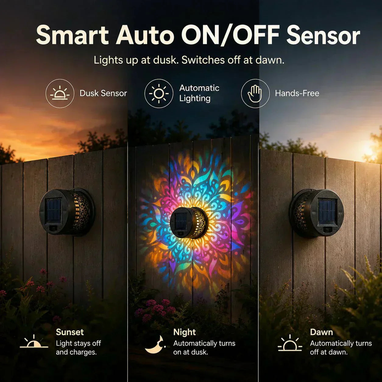 🌞 50% OFF NOW! 🌀 Solar Mandala Light – Stunning Pattern Projection, 2-in-1 Floor & Wall Design & IP65 Waterproof Auto On/Off